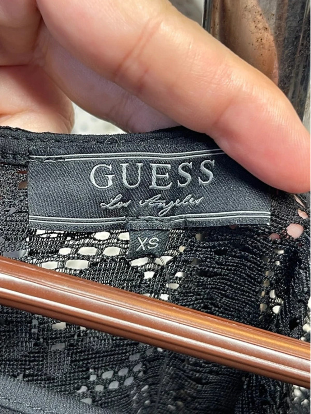 GUESS by Marciano NWT Women's Lace Cutout High Low Dress Black XS MSRP $89 - Picture 5 of 8